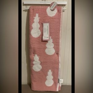 Pink & white snowman blanket